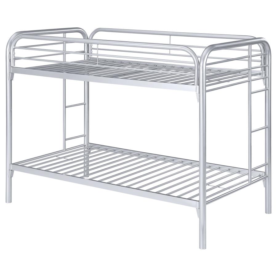 Morgan Silver Twin / Twin Bunk Bed - furniture place usa