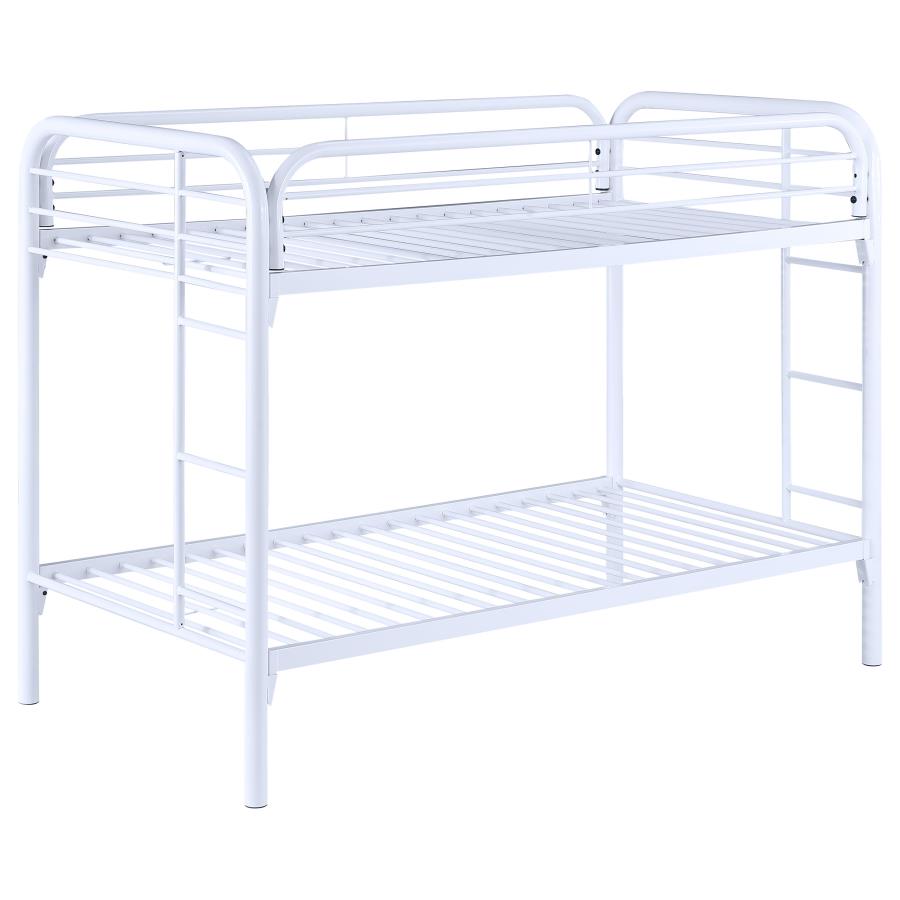 Morgan White Twin / Twin Bunk Bed - furniture place usa