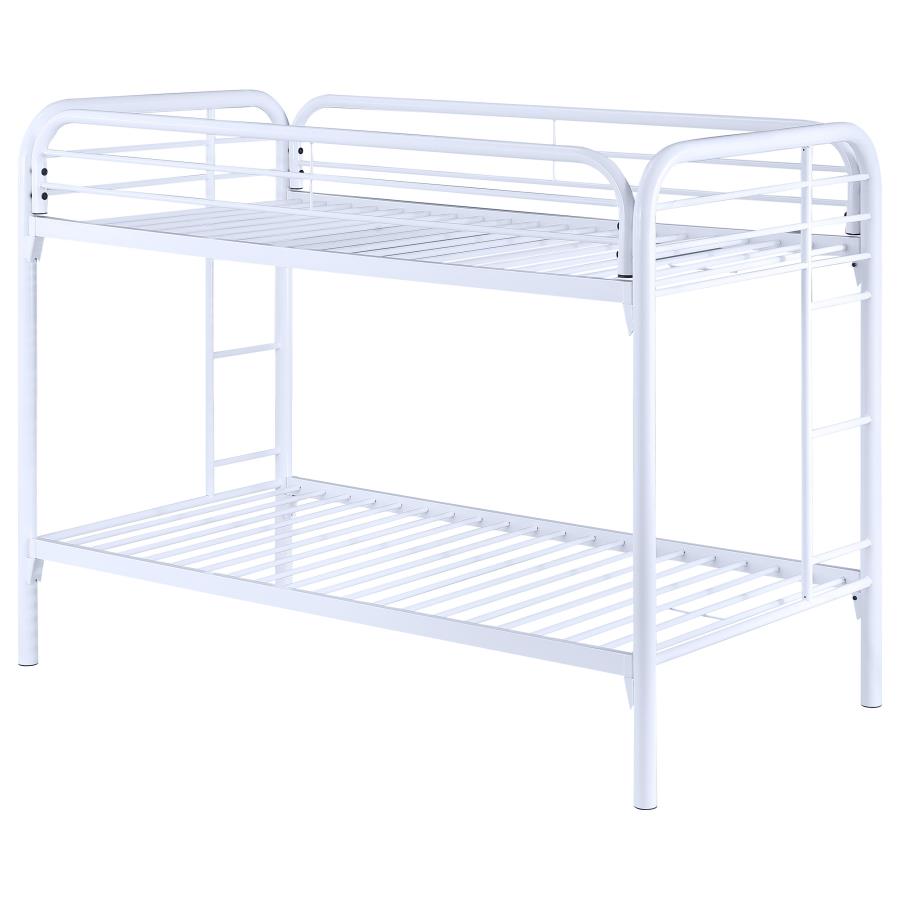 Morgan White Twin / Twin Bunk Bed - furniture place usa