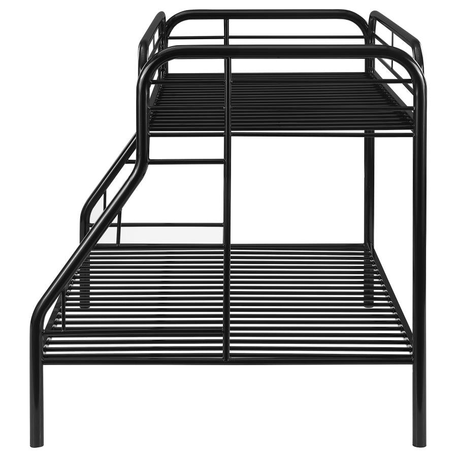 Morgan Black Twin / Full Bunk Bed - furniture place usa