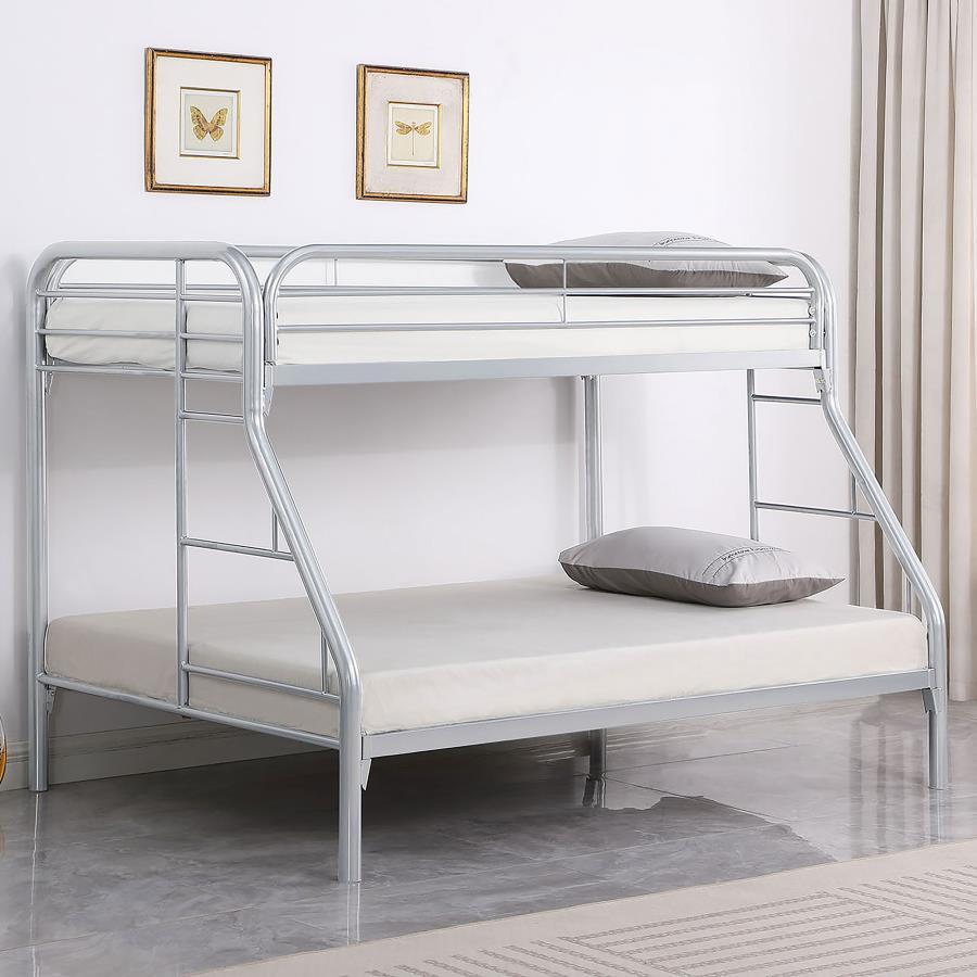 Morgan Silver Twin / Full Bunk Bed - furniture place usa