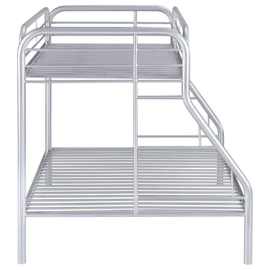 Morgan Silver Twin / Full Bunk Bed - furniture place usa