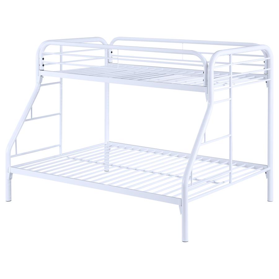 Morgan White Twin / Full Bunk Bed - furniture place usa