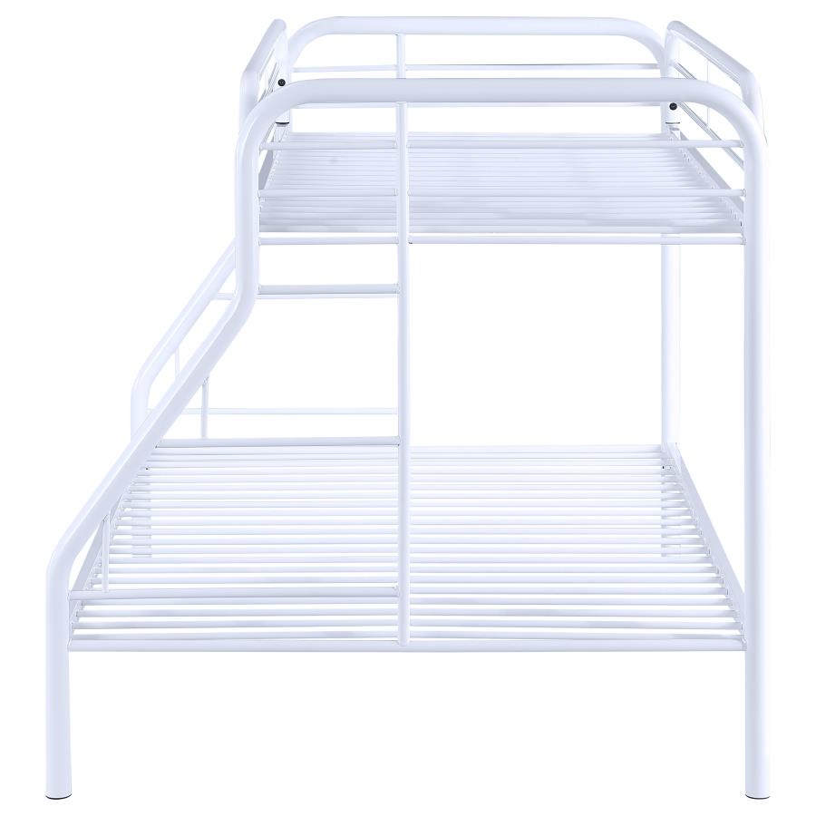 Morgan White Twin / Full Bunk Bed - furniture place usa