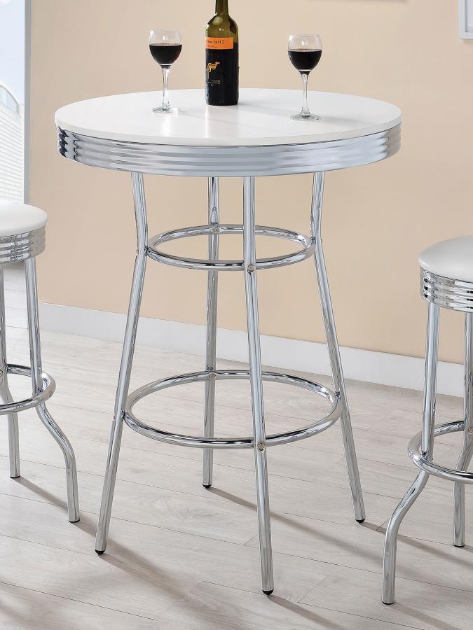 Theodore White Bar Table - furniture place usa