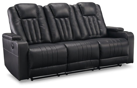 Center Point Reclining Sofa with Drop Down Table - furniture place usa
