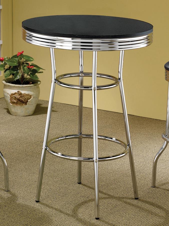 Theodore Black Bar Table - furniture place usa