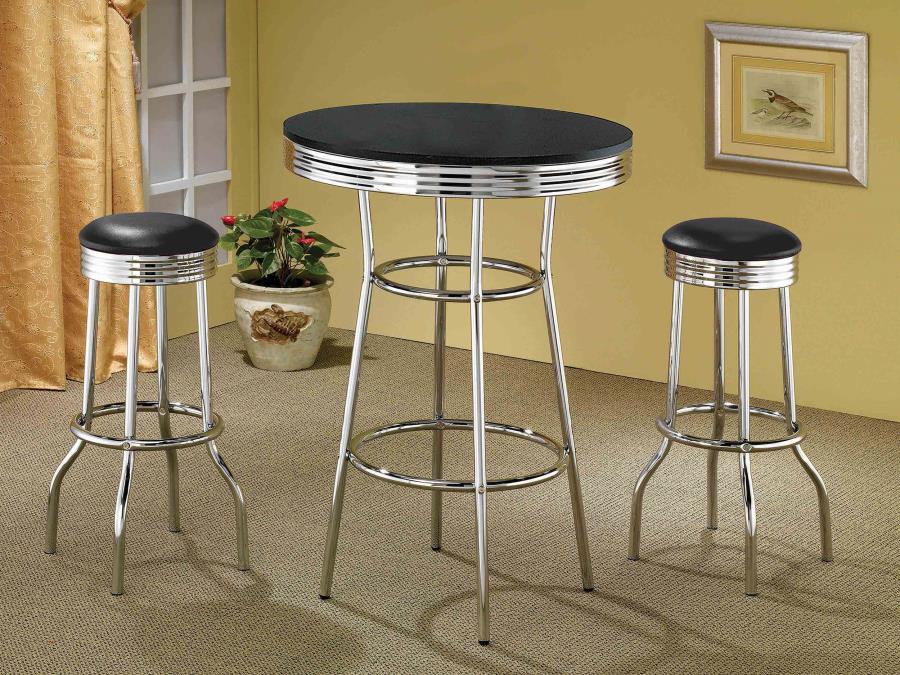 Theodore Black Bar Table - furniture place usa