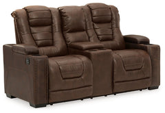 Owner's Box Power Reclining Loveseat with Console - furniture place usa