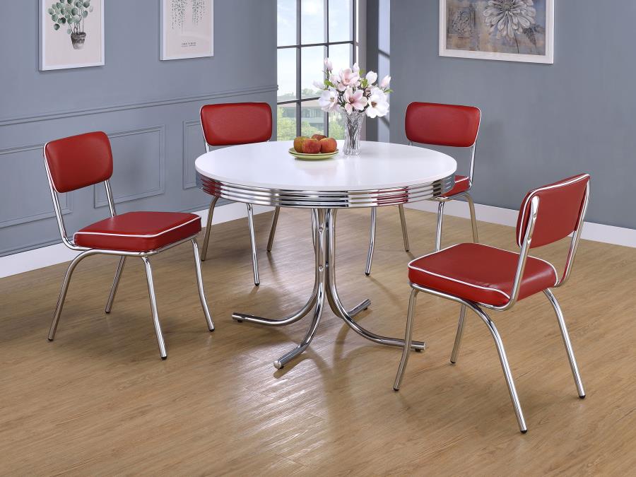 Retro Red Side Chair - furniture place usa