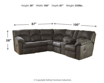 Tambo 2-Piece Sectional with Recliner - furniture place usa