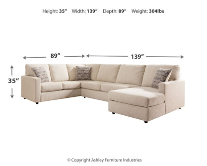 Edenfield 3-Piece Sectional with Ottoman - PKG014854 - furniture place usa
