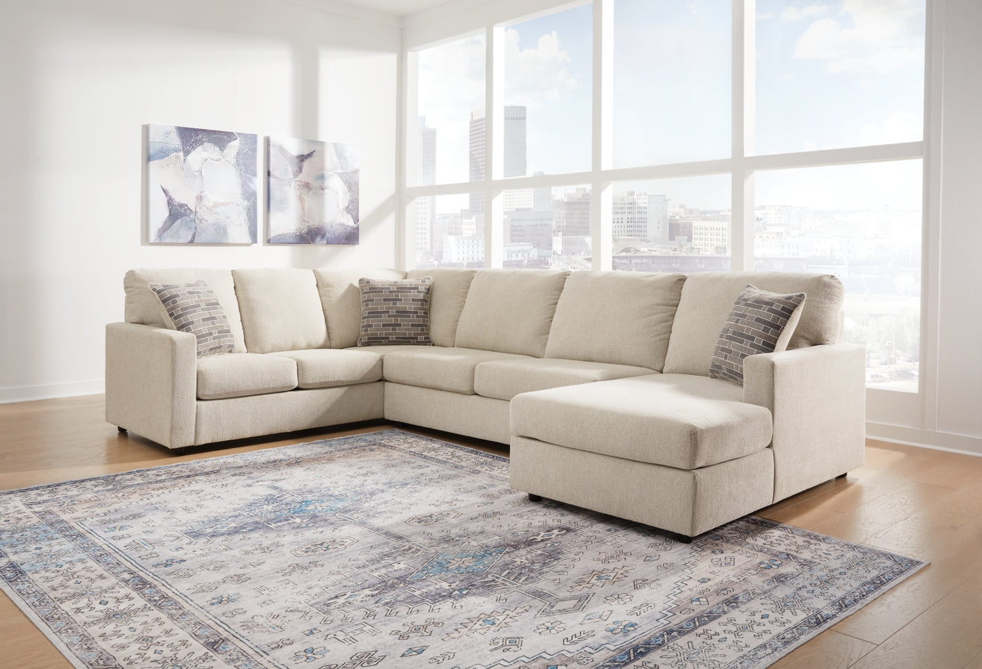 Edenfield 3-Piece Sectional with Ottoman - PKG014854 - furniture place usa