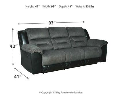 Earhart Sofa and Recliner - furniture place usa