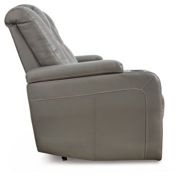Mancin Reclining Sofa with Drop Down Table - furniture place usa
