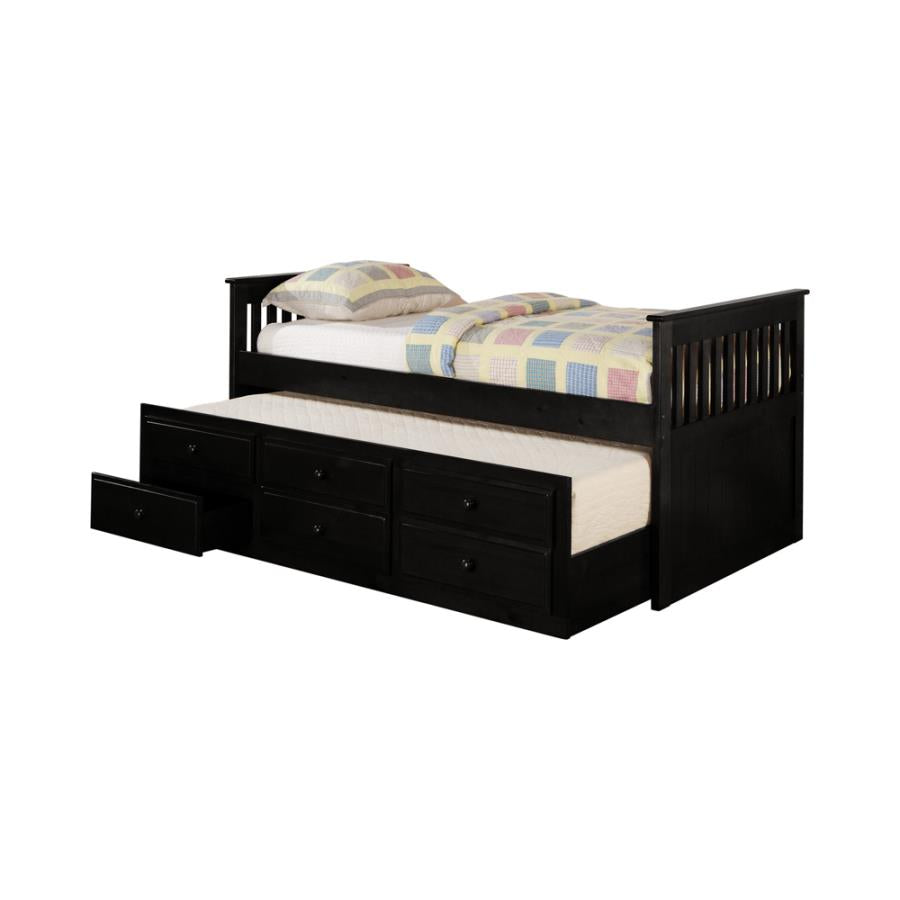 Rochford Black Twin Daybed W/ Trundle - furniture place usa