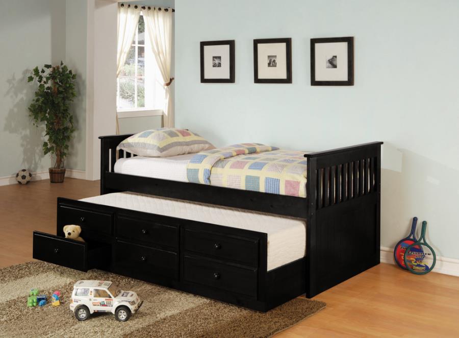 Rochford Black Twin Daybed W/ Trundle - furniture place usa