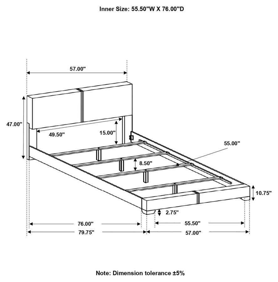 Conner Black Full Bed - furniture place usa