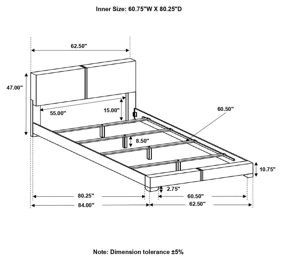 Conner Black Queen Bed - furniture place usa