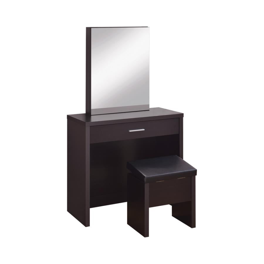 Harvey Brown Vanity Table & Mirror - furniture place usa