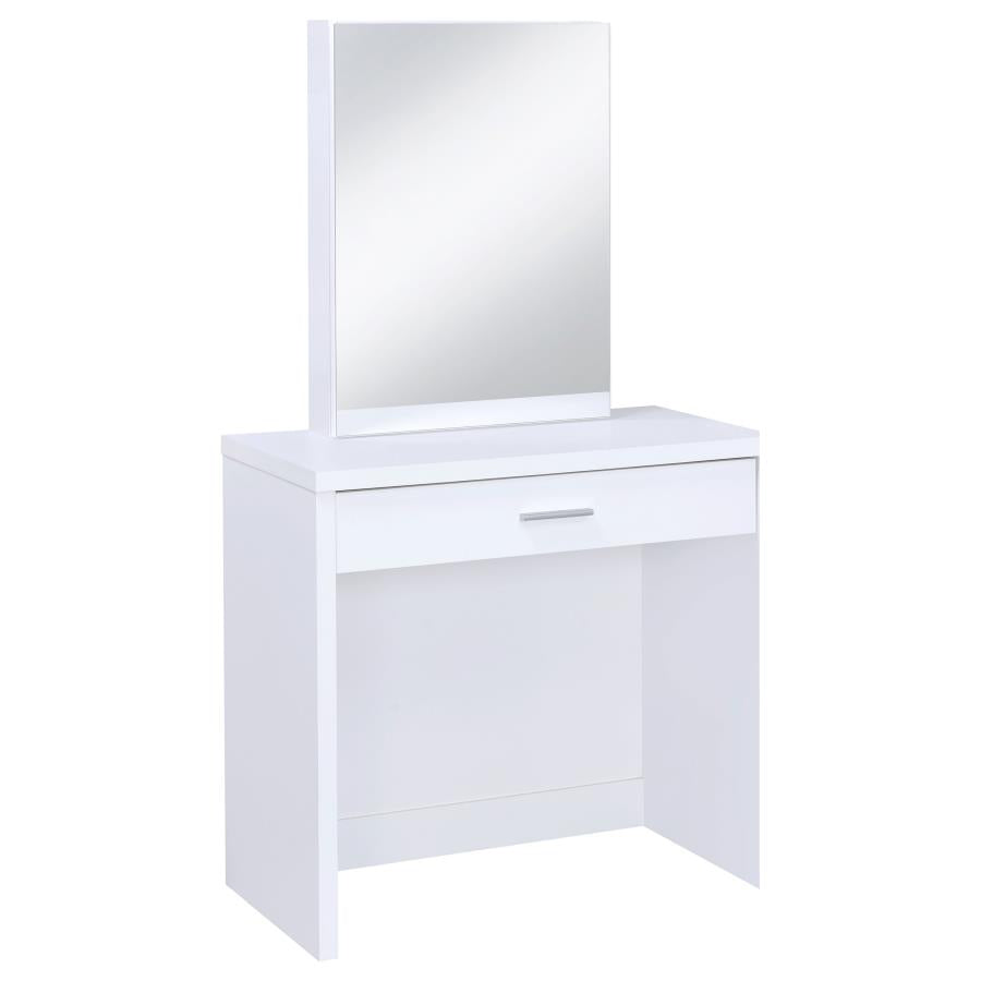 Harvey White Vanity Table & Mirror - furniture place usa