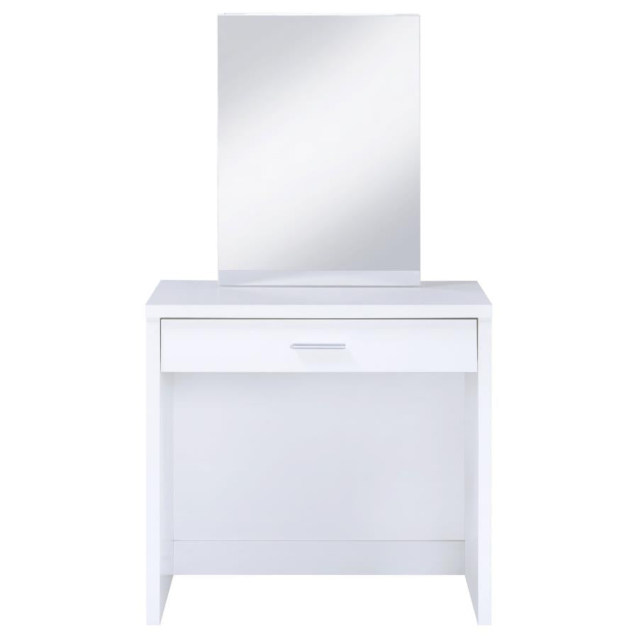 Harvey White Vanity Table & Mirror - furniture place usa