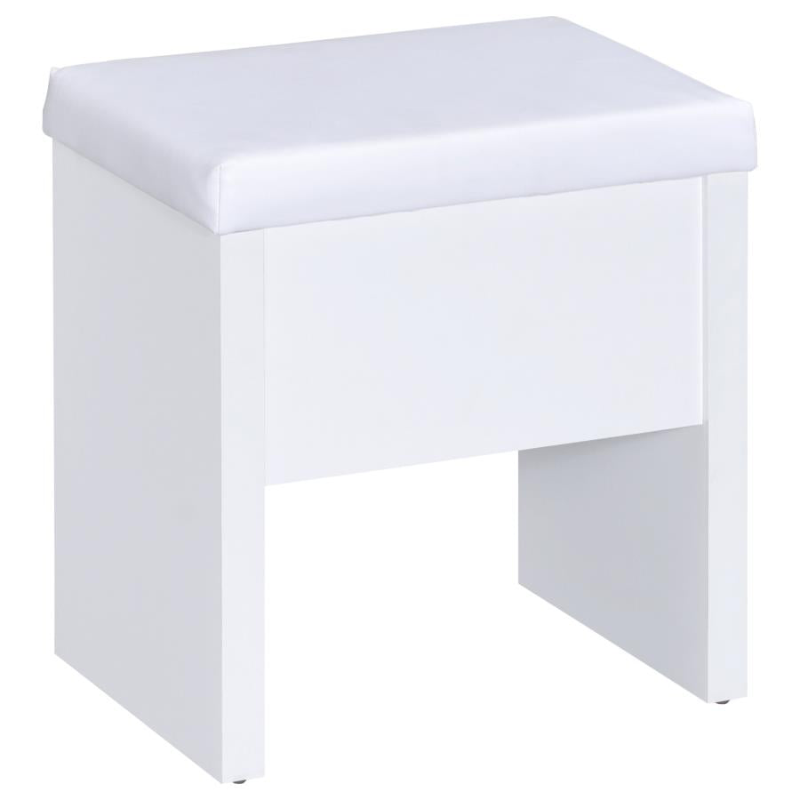 Harvey White Vanity Table & Mirror - furniture place usa