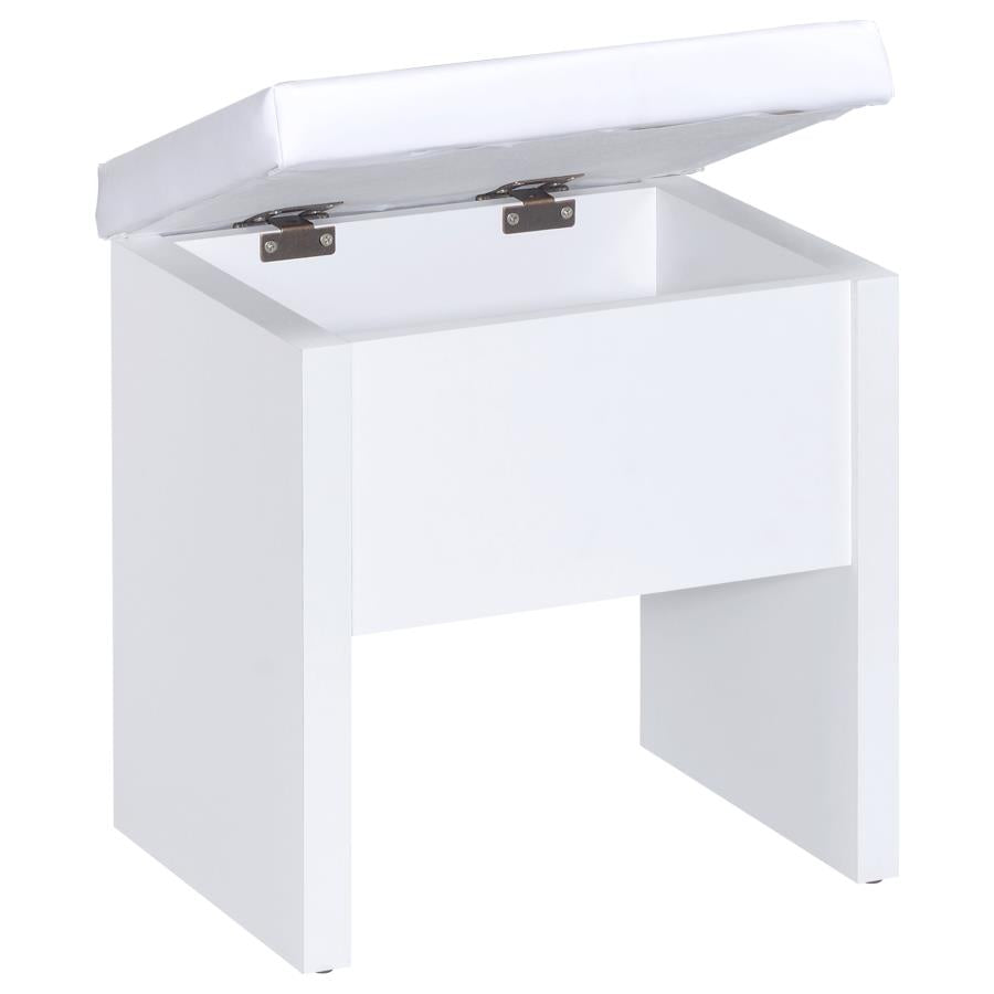 Harvey White Vanity Table & Mirror - furniture place usa