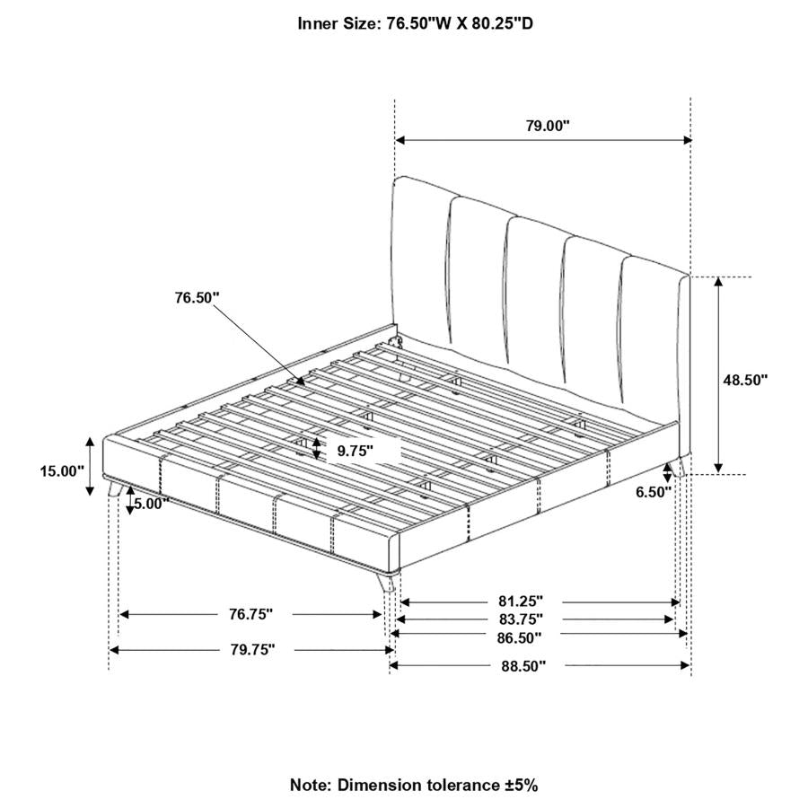 Charity Blue Eastern King Bed - furniture place usa