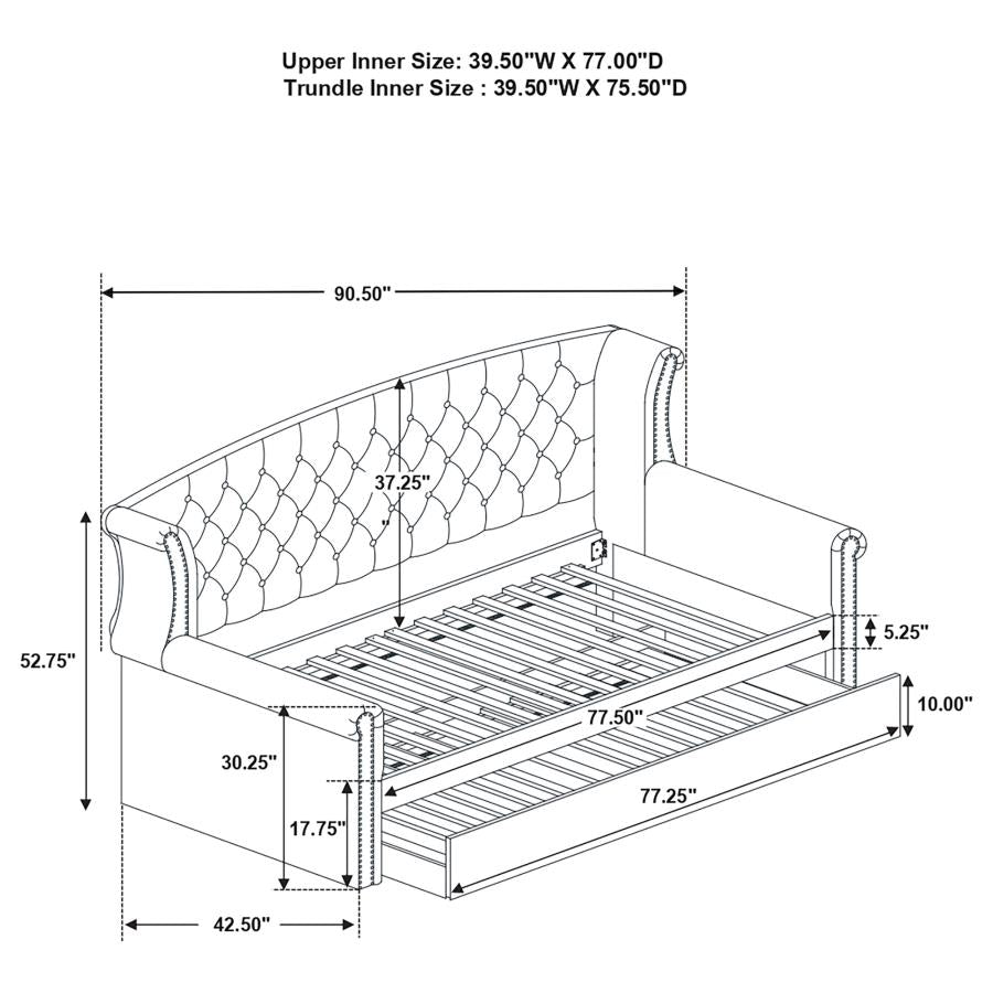 Scarlett Black Twin Daybed W/ Trundle