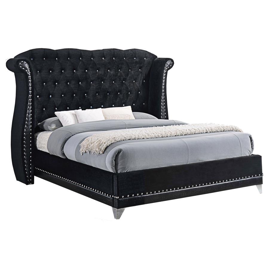 Barzini Black California King Bed - furniture place usa