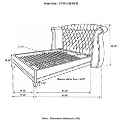 Barzini Black California King Bed - furniture place usa