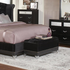 Barzini Black Storage Bench - furniture place usa