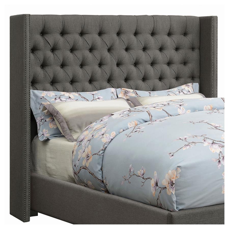 Bancroft Grey Eastern King Headboard & Hardware - furniture place usa