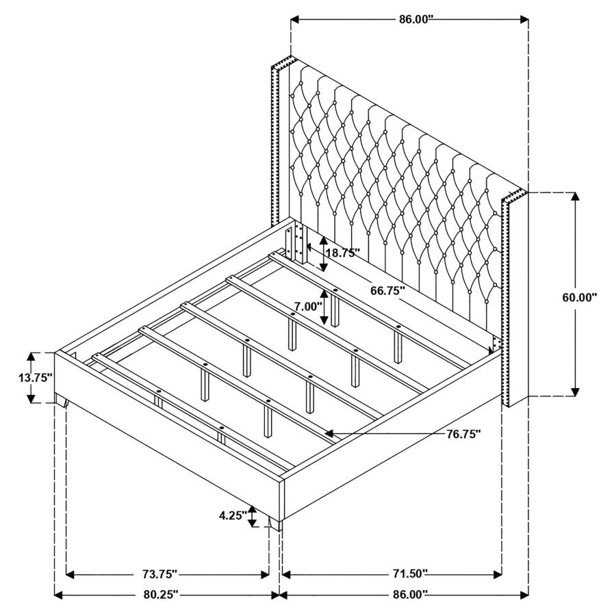 Bancroft Grey Eastern King Bed - furniture place usa