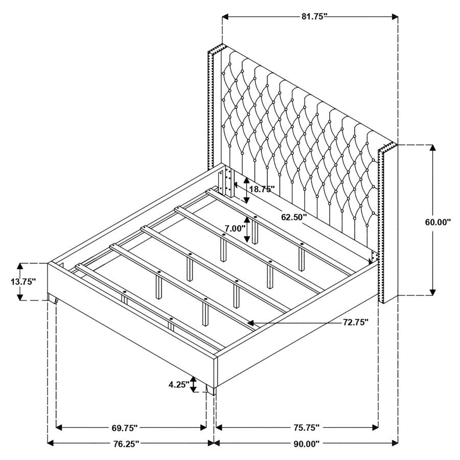 Bancroft Grey California King Bed - furniture place usa