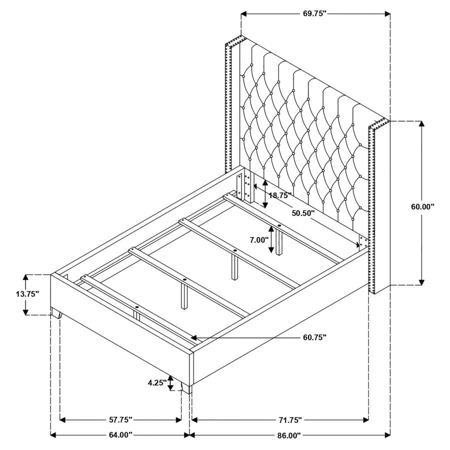 Bancroft Grey Queen Bed - furniture place usa