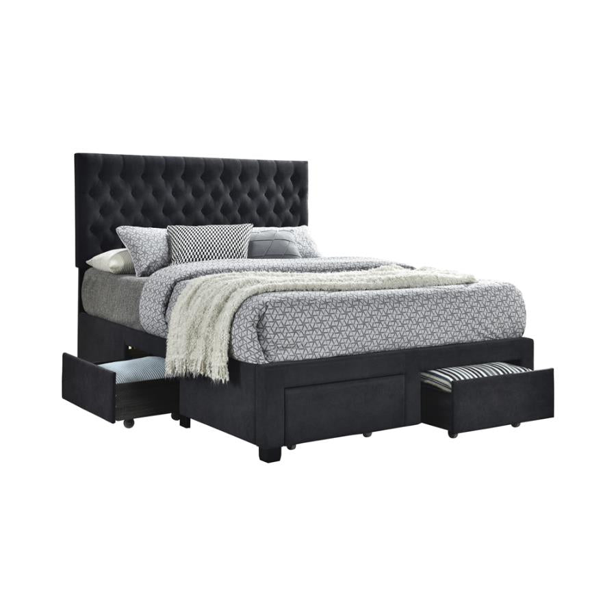 Soledad Grey Eastern King Storage Bed - furniture place usa
