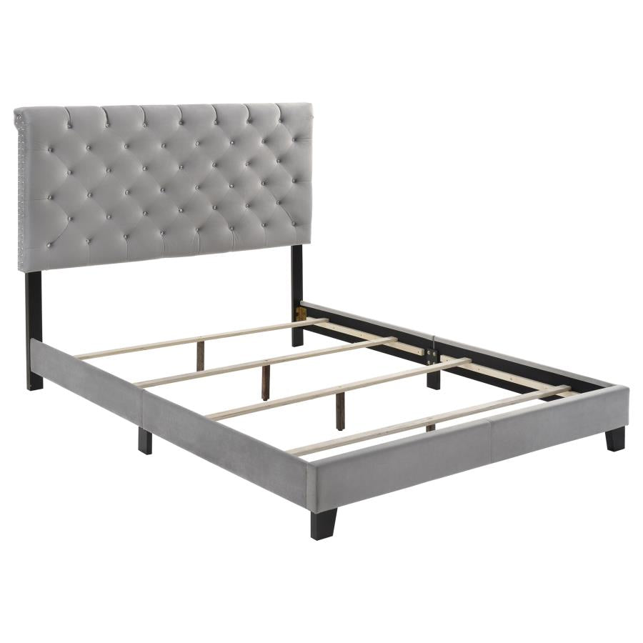 Warner Grey Eastern King Bed - furniture place usa