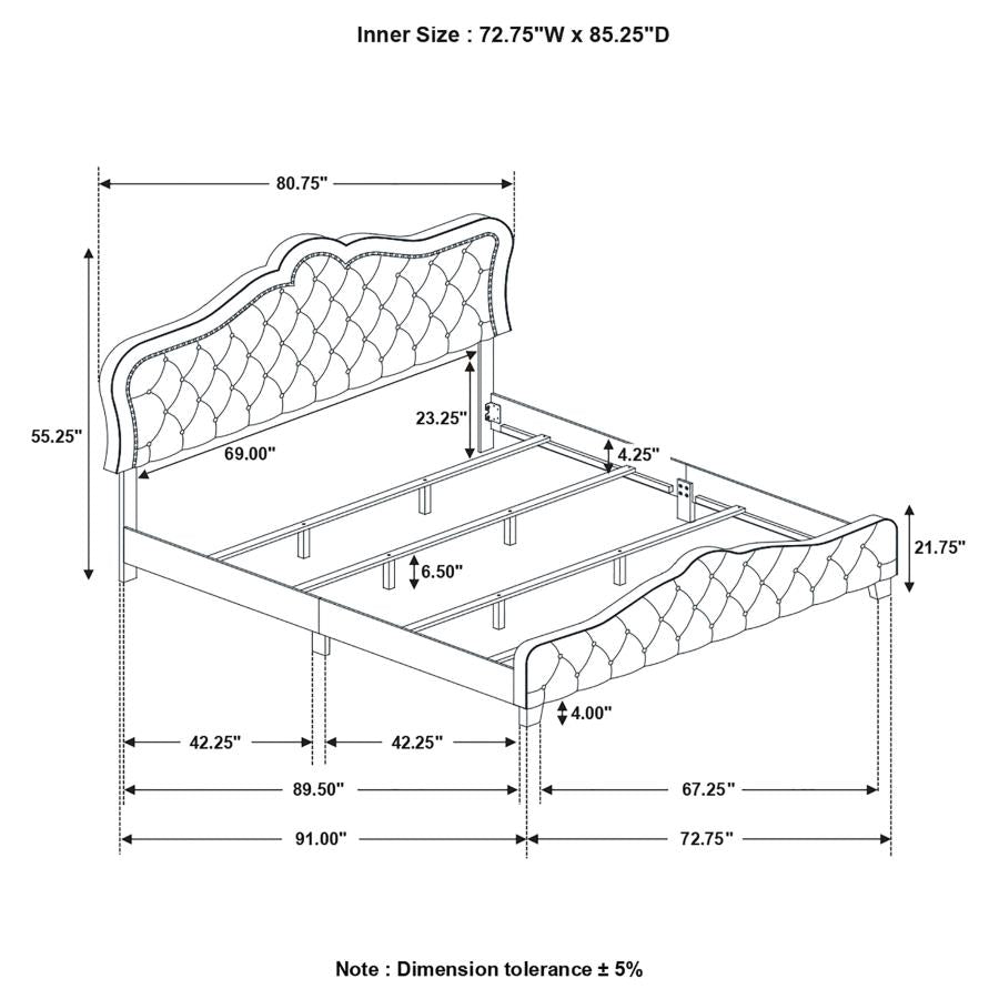 Bella Grey California King Bed - furniture place usa