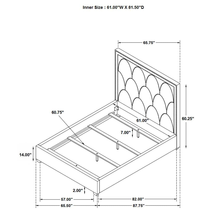 Bowfield Grey Queen Bed - furniture place usa