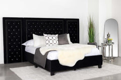 Hailey Black Eastern King Bed W/ Wing Panel - furniture place usa