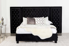 Hailey Black Eastern King Bed W/ Wing Panel - furniture place usa