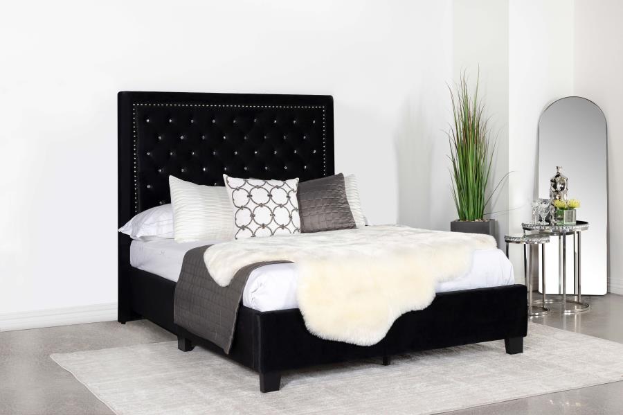 Hailey Black California King Bed - furniture place usa