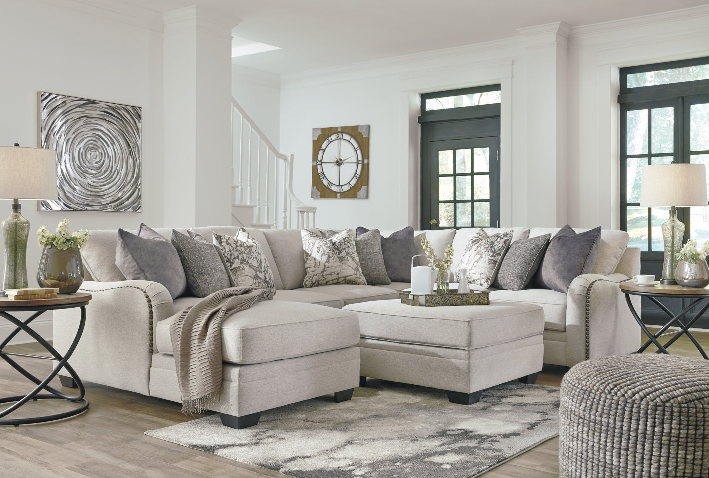 Dellara 4-Piece Sectional with Ottoman - PKG001115 - furniture place usa