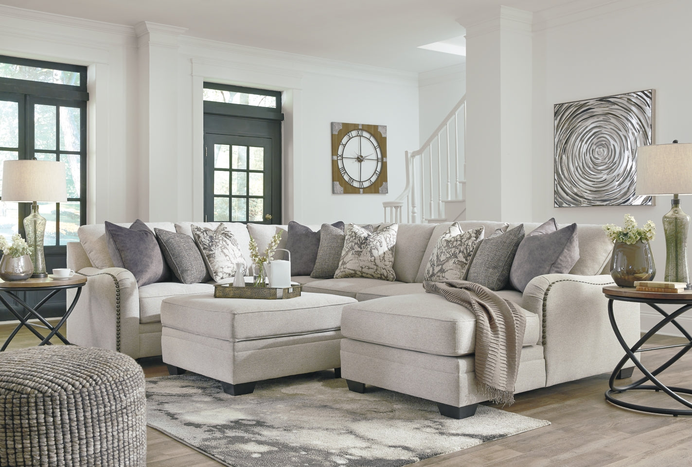 Dellara 4-Piece Sectional with Ottoman - PKG001116 - furniture place usa