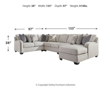 Dellara 5-Piece Sectional with Ottoman - PKG001118 - furniture place usa