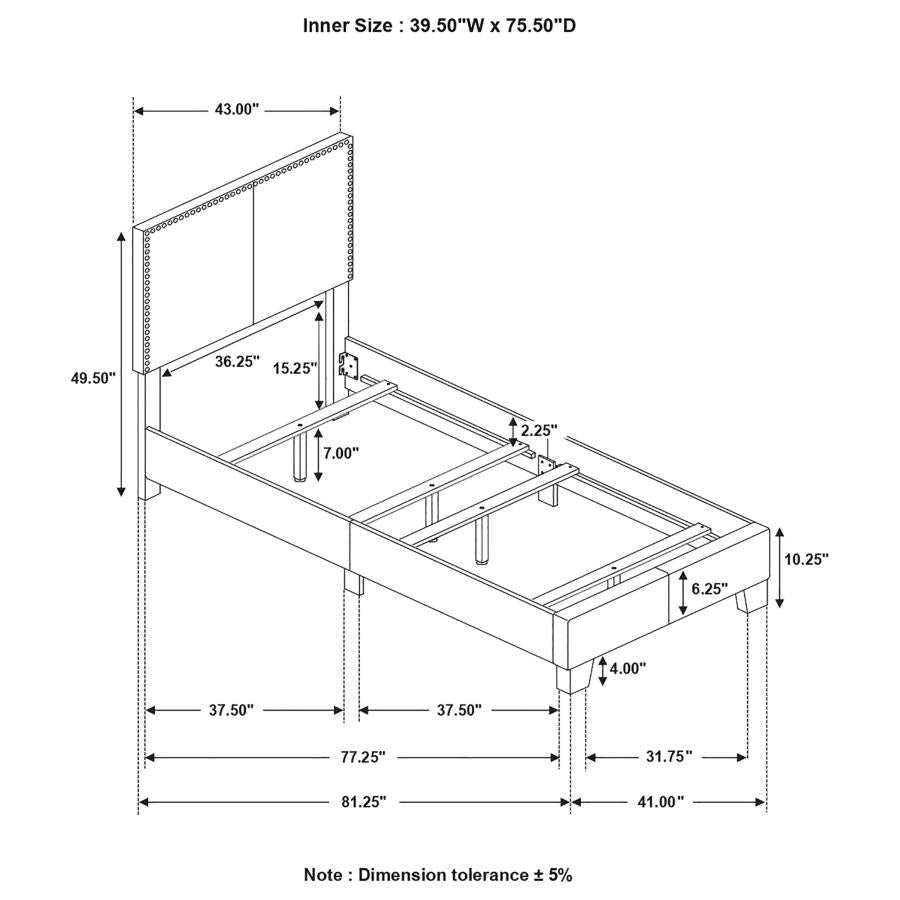 Boyd Grey Twin Bed - furniture place usa