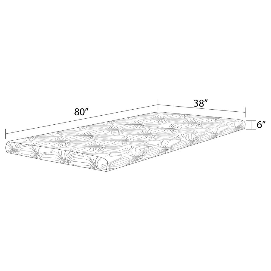 Joseph White 6" Twin Extra Long Memory Foam Mattress - furniture place usa