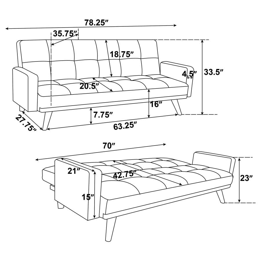 Kourtney Orange Sofa Bed - furniture place usa